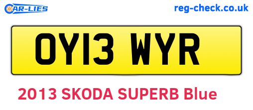 OY13WYR are the vehicle registration plates.