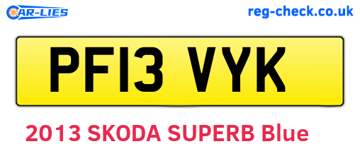 PF13VYK are the vehicle registration plates.