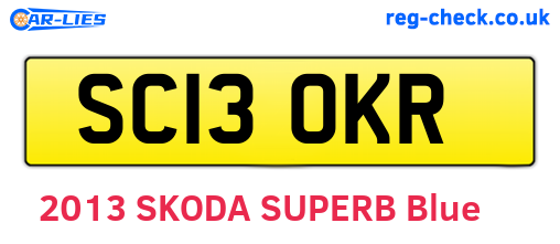 SC13OKR are the vehicle registration plates.