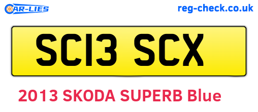 SC13SCX are the vehicle registration plates.