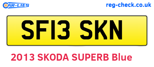 SF13SKN are the vehicle registration plates.