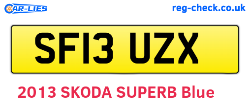 SF13UZX are the vehicle registration plates.