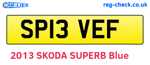 SP13VEF are the vehicle registration plates.