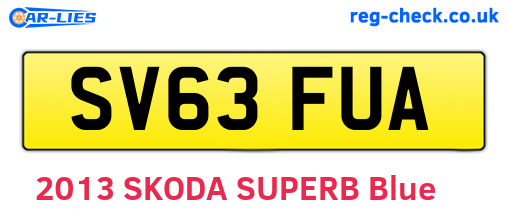 SV63FUA are the vehicle registration plates.