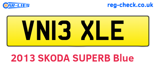 VN13XLE are the vehicle registration plates.