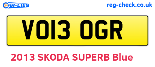 VO13OGR are the vehicle registration plates.
