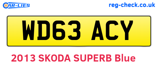 WD63ACY are the vehicle registration plates.