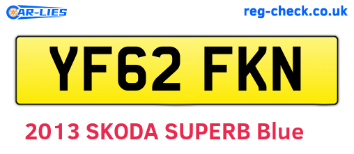 YF62FKN are the vehicle registration plates.