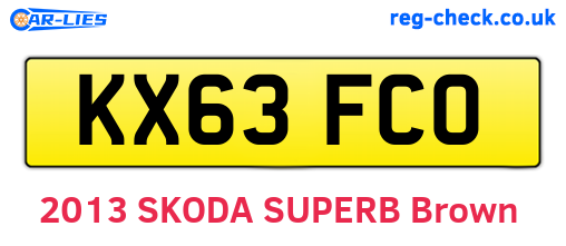 KX63FCO are the vehicle registration plates.