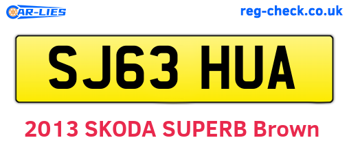 SJ63HUA are the vehicle registration plates.