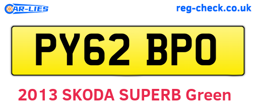 PY62BPO are the vehicle registration plates.