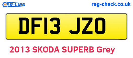 DF13JZO are the vehicle registration plates.