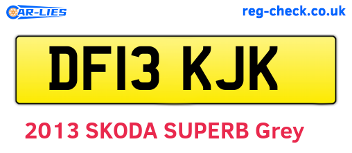 DF13KJK are the vehicle registration plates.