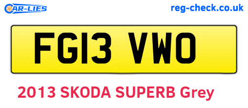 FG13VWO are the vehicle registration plates.