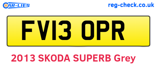 FV13OPR are the vehicle registration plates.