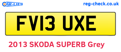 FV13UXE are the vehicle registration plates.