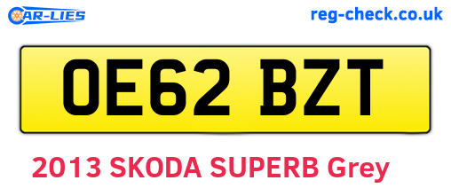 OE62BZT are the vehicle registration plates.