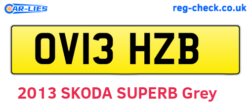 OV13HZB are the vehicle registration plates.