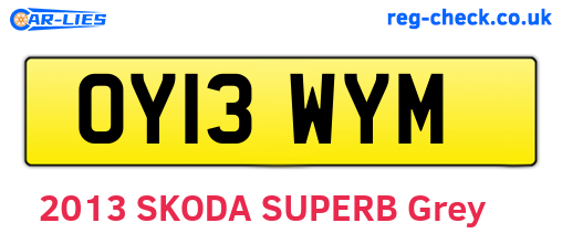 OY13WYM are the vehicle registration plates.