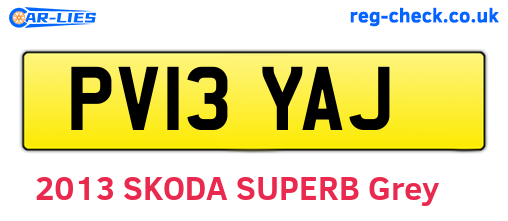 PV13YAJ are the vehicle registration plates.