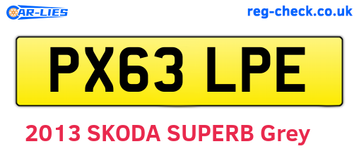 PX63LPE are the vehicle registration plates.