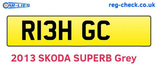 R13HGC are the vehicle registration plates.