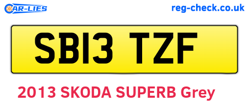 SB13TZF are the vehicle registration plates.