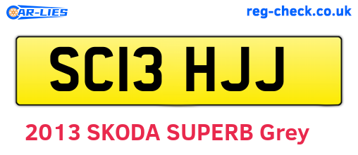 SC13HJJ are the vehicle registration plates.