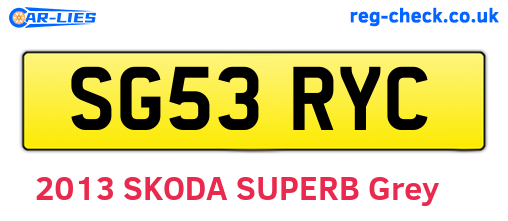 SG53RYC are the vehicle registration plates.