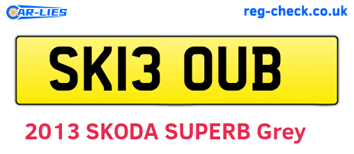SK13OUB are the vehicle registration plates.