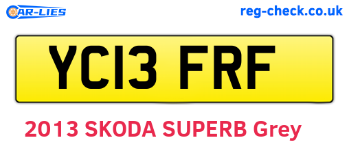 YC13FRF are the vehicle registration plates.