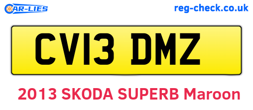 CV13DMZ are the vehicle registration plates.