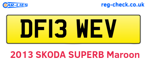 DF13WEV are the vehicle registration plates.