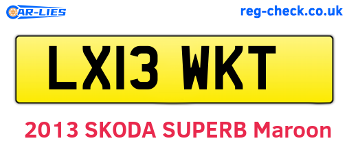 LX13WKT are the vehicle registration plates.