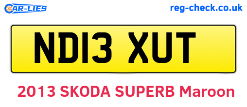 ND13XUT are the vehicle registration plates.