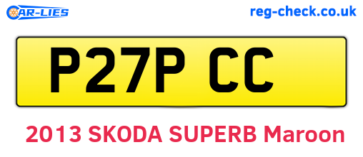 P27PCC are the vehicle registration plates.