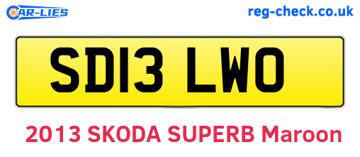 SD13LWO are the vehicle registration plates.