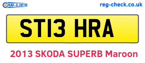 ST13HRA are the vehicle registration plates.