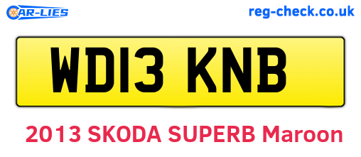 WD13KNB are the vehicle registration plates.