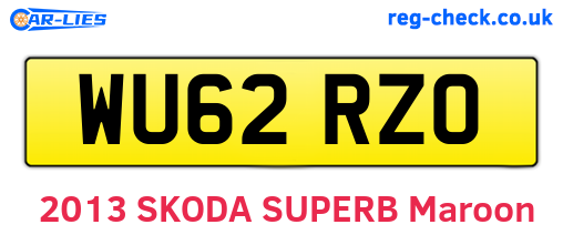 WU62RZO are the vehicle registration plates.