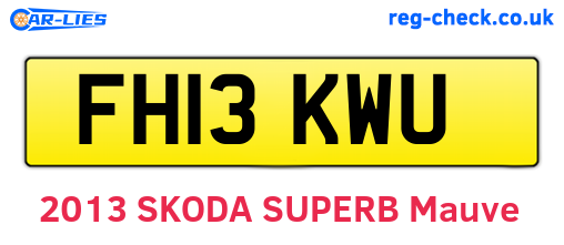 FH13KWU are the vehicle registration plates.