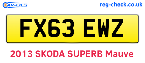 FX63EWZ are the vehicle registration plates.