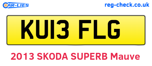 KU13FLG are the vehicle registration plates.