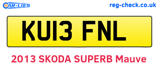 KU13FNL are the vehicle registration plates.