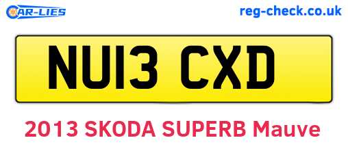 NU13CXD are the vehicle registration plates.
