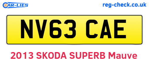NV63CAE are the vehicle registration plates.