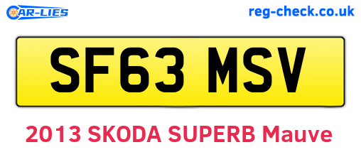 SF63MSV are the vehicle registration plates.
