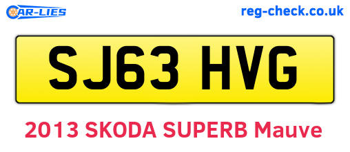 SJ63HVG are the vehicle registration plates.