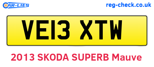 VE13XTW are the vehicle registration plates.