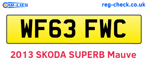 WF63FWC are the vehicle registration plates.